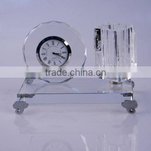 clear crystal office stationery table set with clear pen holder