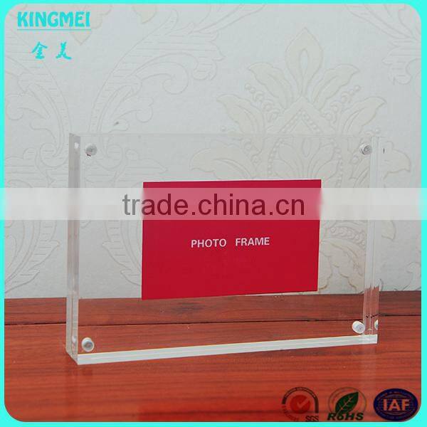 2015 Custom Wholesale Romantic Acrylic Heart Shaped Magnetic Photo Frame