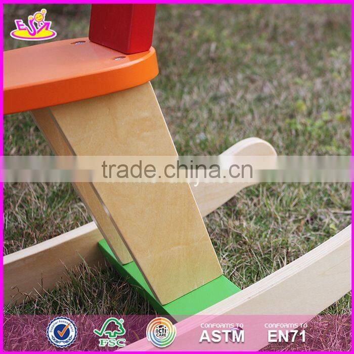 2017 New design funny wooden rocking horses for toddlers W16D109