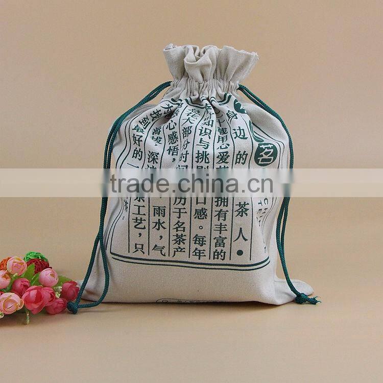 Top quality Reusable 100% natural cotton customize logo printing blank cotton drawstring bag
