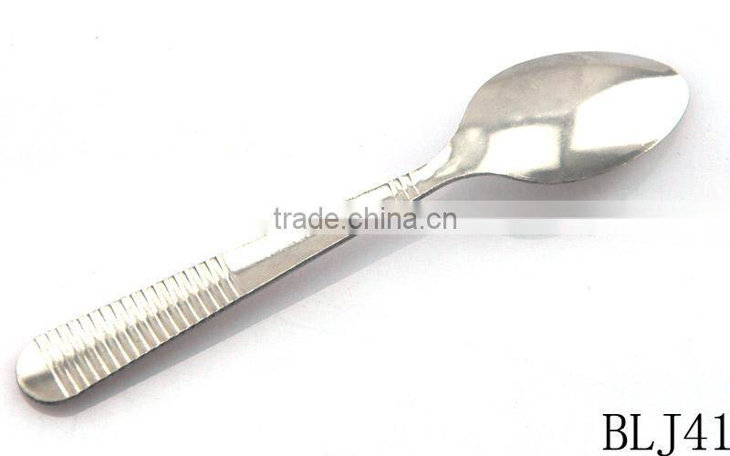 Stainless steel ice cream spoon with colorful plastic handle