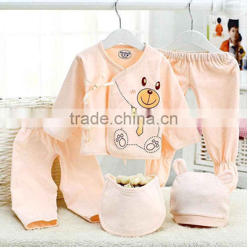 Wholesale Newborn Baby Cotton Clothes Set Cartoon Pattern Baby Clothes
