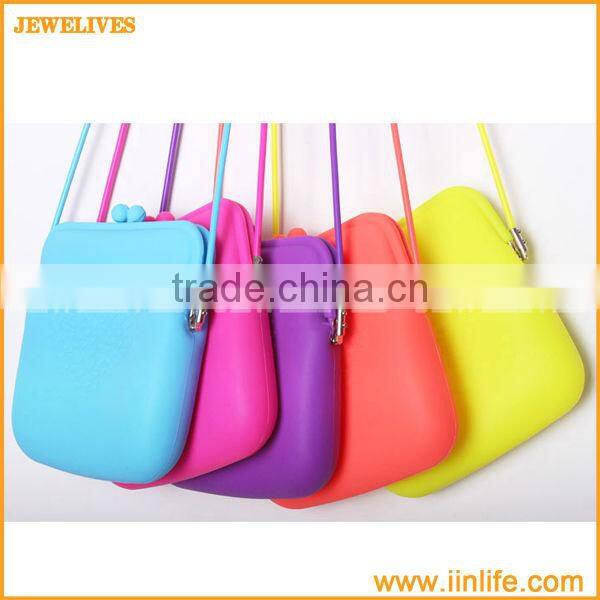 Orange Novelty Fashion Function Silicon bag Wallet Cellphone Mobile Silicon Cosmetic Bag Silicon coin bag Purse