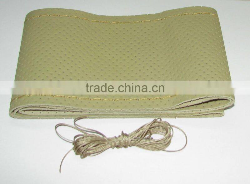 Genuine Leather Sewing Steering Wheel Cover