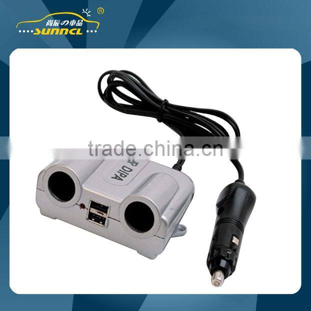 5V 2A CE Approval 2 USB and 2 Car Cigarette Light Socket for iPhone , Tablet