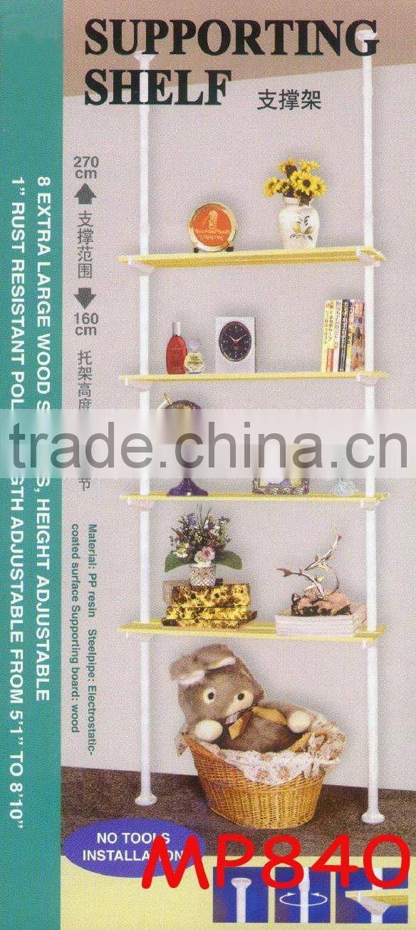 home decoration adjustable portable standing clothes hanger with plastic shelf