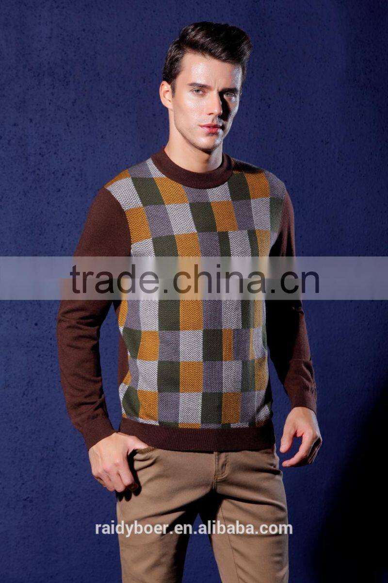 Jacquard style mens multi color sweater