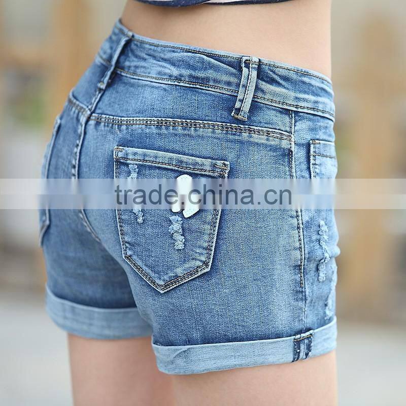 Breathable sexy ladies ripped short jeans pants shorts women jeans tight jeans 2016