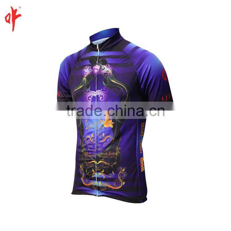 Coolmax men cycling jersey fluorescence printing cycling shirt