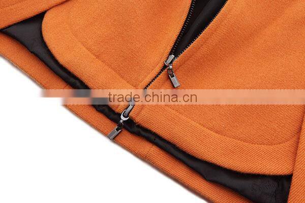 women's newest design zipper embellished thermo coat with pockets and epaulet