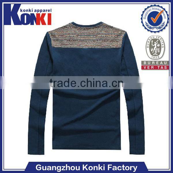 two color long sleeve dri fit printing mens t shirt with pocket