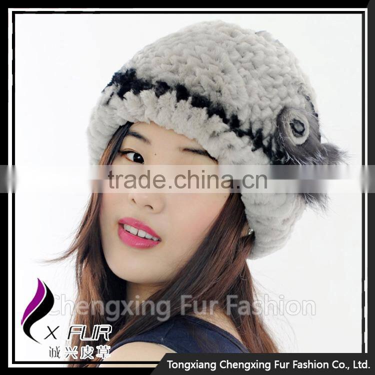 CX-C-246A High Quality Hot New Design Ladies Rex Rabbit Fur Hat