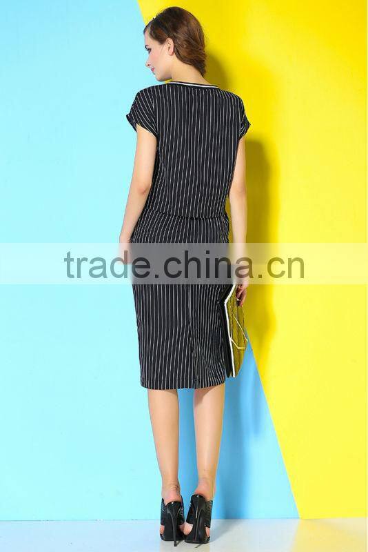 Stripe fitted ladies suit design dress women wear