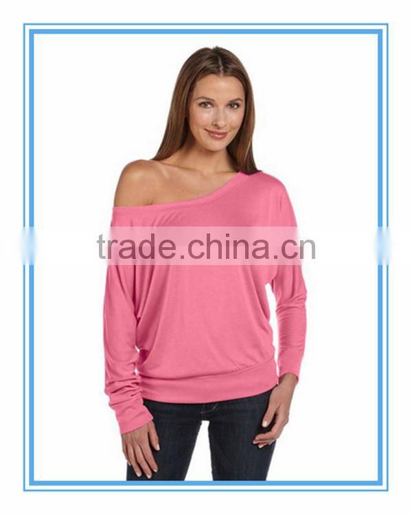 2014 Sexy Trendy Ladies' Flowy off the shoulder t-shirt wholesale