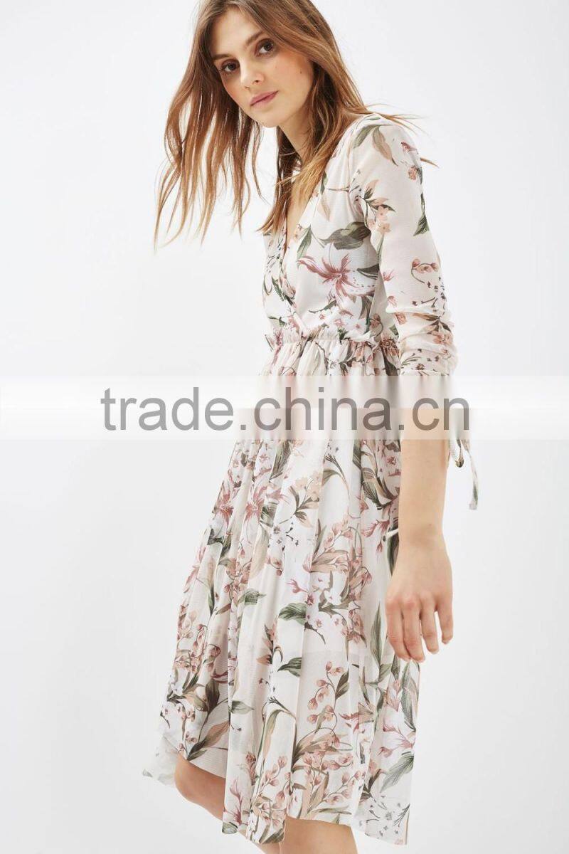 Fashion new model light chiffon floral flower girl fancy dress