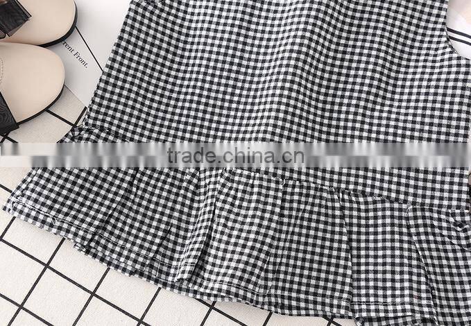 Stylish Baby Girl Clothes Gingham Shirt And Shorts Matching Clothing Set Outfit