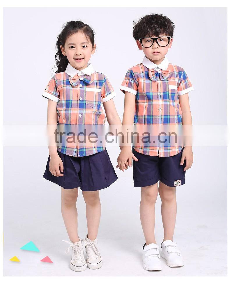 2017 Fashion hot sale school outfit sample Preschool kids school uniforms