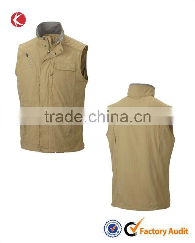 New arrival high neck chest pocket fittness man vest
