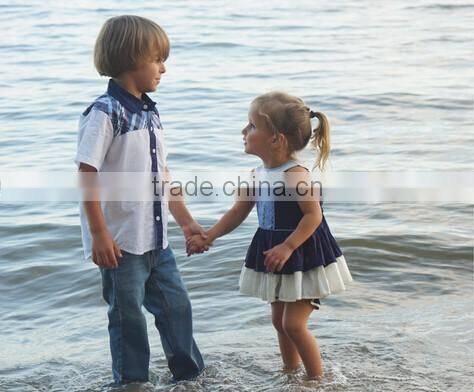 Sister and brother set boy shorts set girls pillowcase dress babies persnickety clothing little baby clothes set