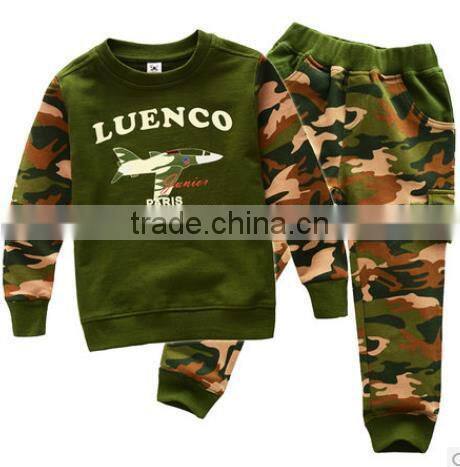 2014 hot sell wholesale high quality long sleeve camouflage kids sportwear