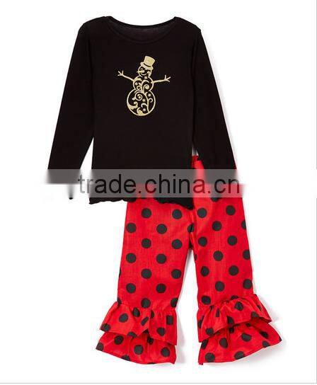 Bulk wholesale kids popular boutique clothing girl's long-sleeve red striped suit