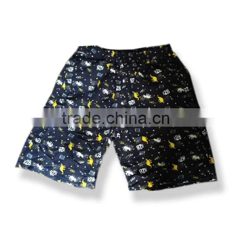 Fashionable men printed short pants custom Imitation linen materia beach shorts in guangzhou