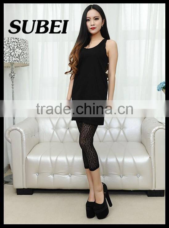 Sexy japanese design women shorter lace black compression tights lady pants