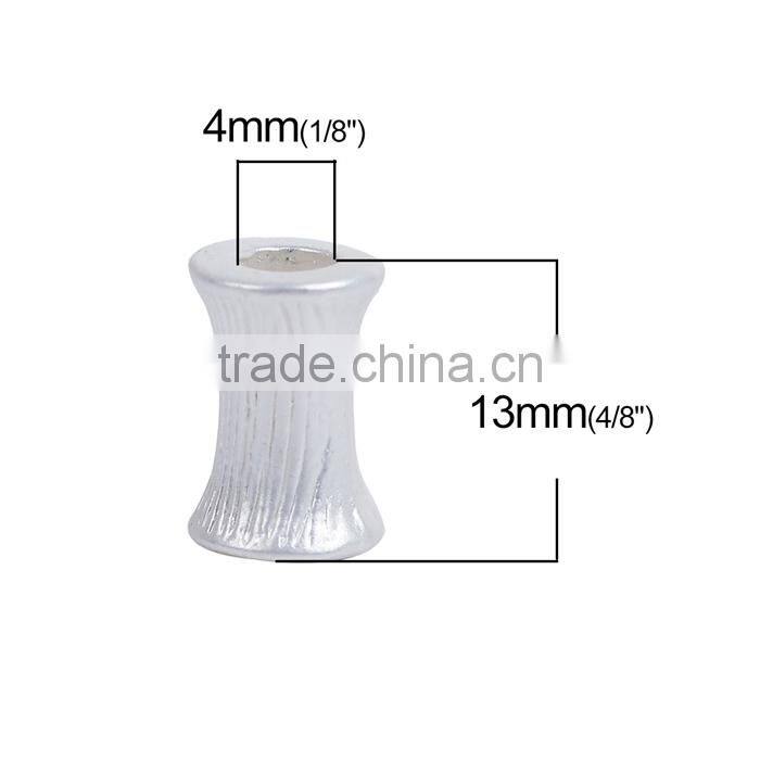 Zinc Based Alloy Spacer Beads Bobbin Matt Silver