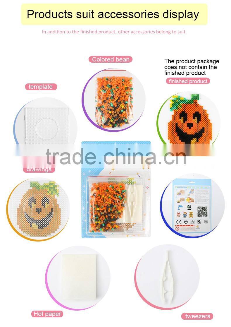 Diyfashion 5mm hama perler fuse beads long poumpkin set with puzzle iron paper and twezzer hama beads toys for kids 18090