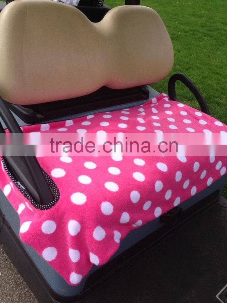 wholesale custom cotton towel seat covers for golf carts/lounger