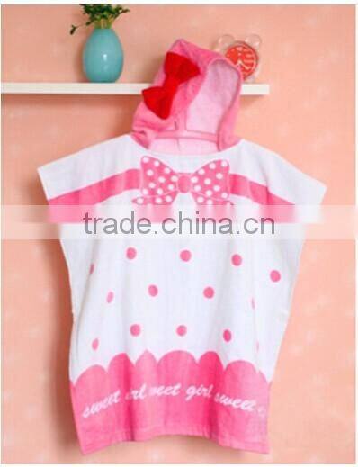 100% cotton animal hooded towel poncho