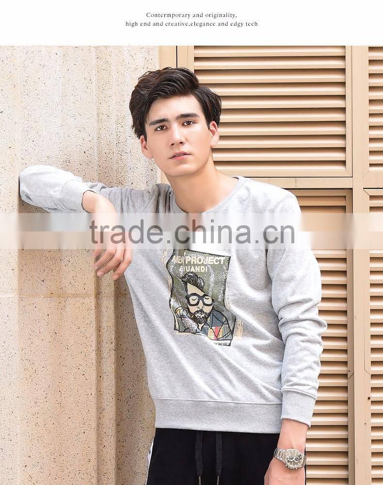 Custom Fashion Men's Printed Pullover Sweatshirts Hoodies,Wholesale Crewneck Printed Sweatshirts for Men