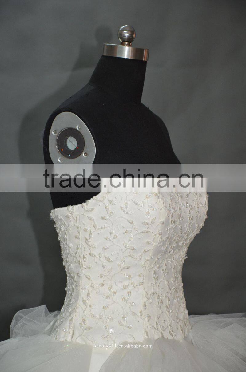 IN STOCK Off-The-Shoulder Bubble skirt wedding dress Floor-length bridal gown SW11