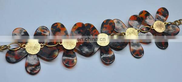 Hottest selling crew foral crystal imitate famous brand necklace jewelry