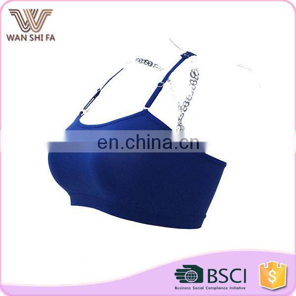 Newst line weaving small flower shoulder strap cross lady camisole