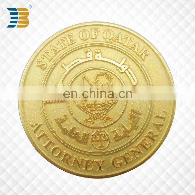 high quality custom made gold coin for Qatar attorney general