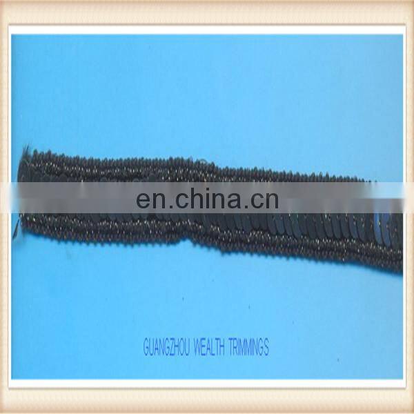 black beaded sequins trim,sequins beaded tape