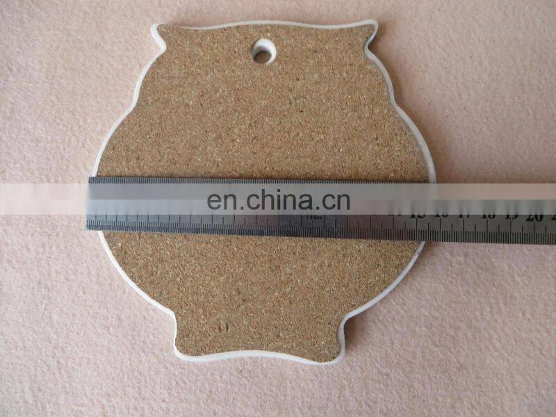 Unique design heatproof ceramic plate mat with cork backing
