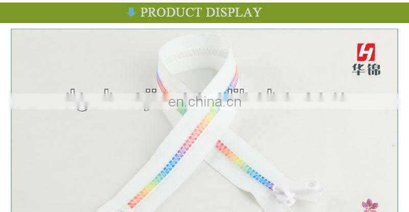 Hot Sale Colored Rainbow Teeth Printed Zipper