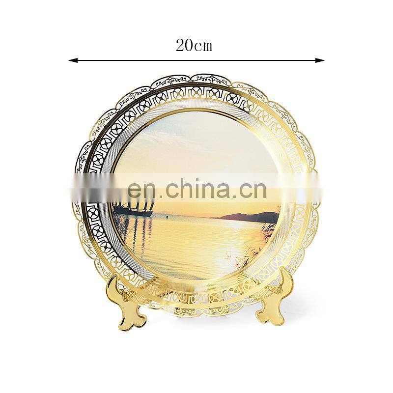 Custom 2017 hot sale company souvenir stainless steel metal plate