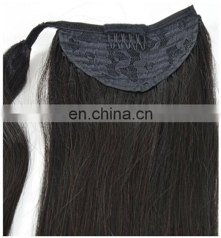 Professional Excellent Quality Brazilian Curly Afro Kinky Straight Hair Drawstring Ponytail For Black Women
