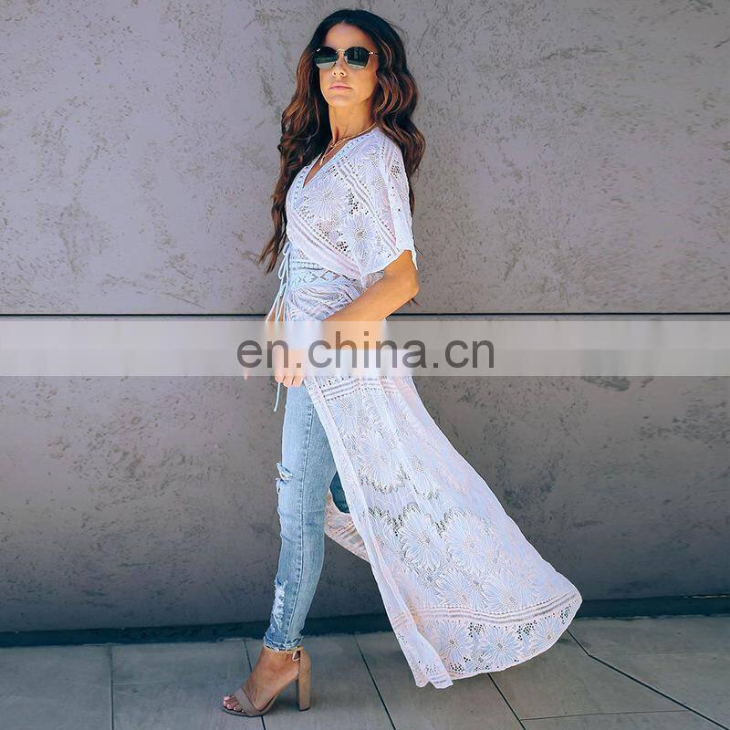 Lace Cover up Sarong Long Beach Cover up Robe de Plage Vestidos de playa Kaftan Pareo Beach Bathing suit cover ups Beach Dress