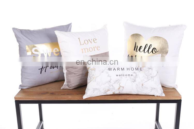 Custom Promotion high quality gold stamping love pattern printed Decorative sofa cushion covers for home decor