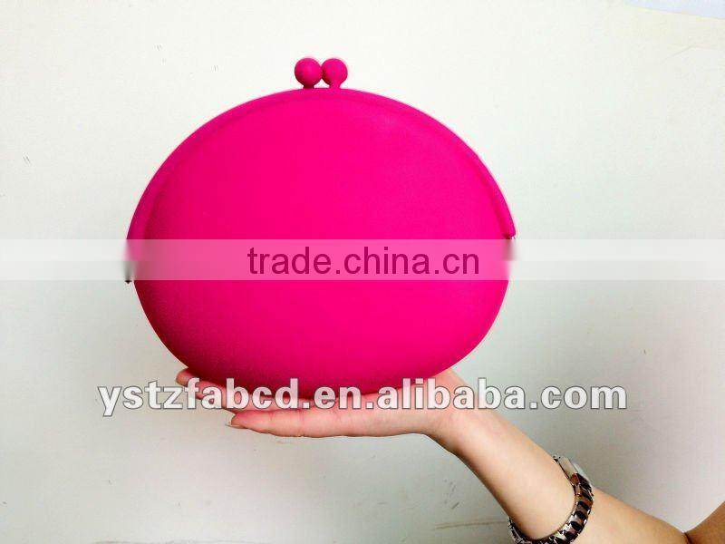 Lucky New Cute Lady/Girl/Women Silicone Fuchsia Bag