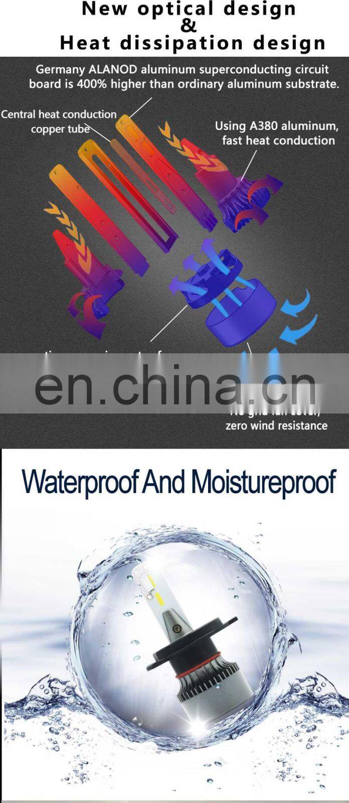 Cheap h4 led headlight car LED 360 degree amber Led Bulb 6000lm Automobiles Head lamp bulb 6000K v led headlight