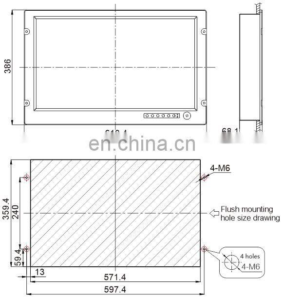 Marine electronics navigation communication HM-2624 24 inch screen GPS radar sonar echo sounder fish finder monitor LCD display