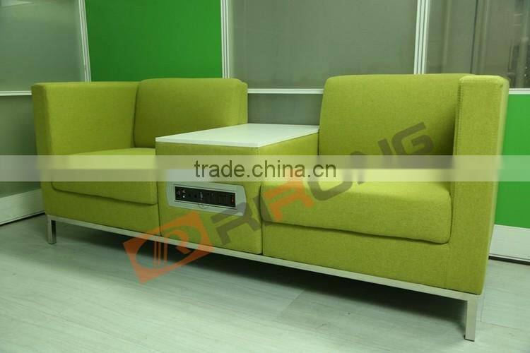 Latest Design Hall Sofa Set Portable Lap Top Outlet Hair Salon Furniture Modern Lobby Sofa Design With Socket