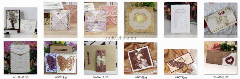 Wholesale Fancy Gold Laser Cut Wedding Anniversary Card to Print