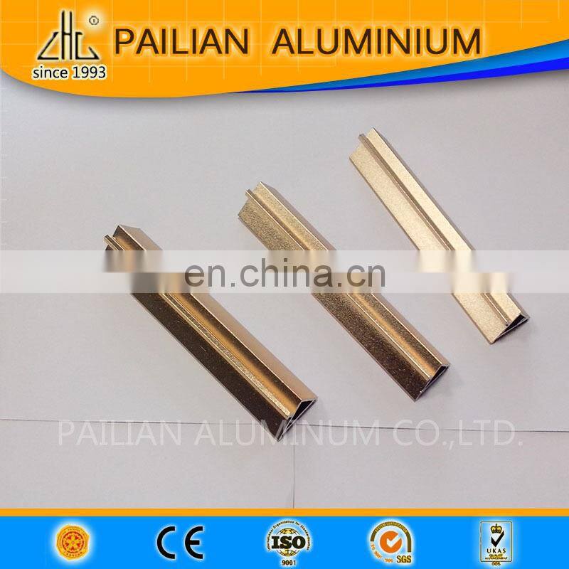 Elegant aluminium furniture edge,titanium gold anodize aluminum profile,golden anodized profiles aluminum aquarium