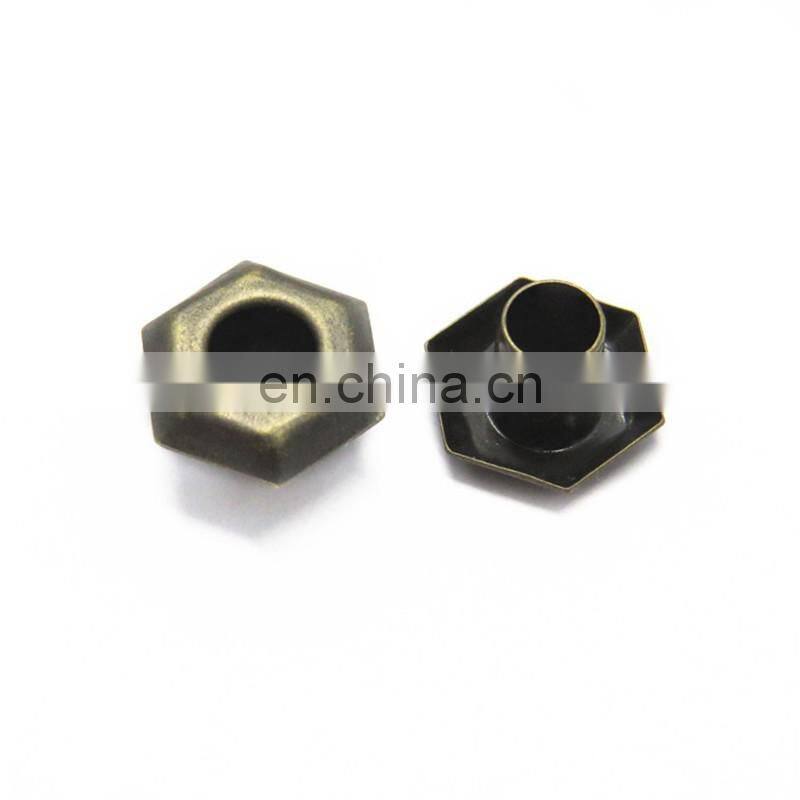 Engraved Logo Hexagon Metal Shoe Eyelet For Boot